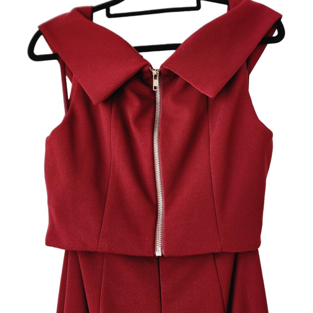 Bariano dress fornal gown burgundy maxi off shoulder gorgeous two-piece size 8 - Picture 7 of 16